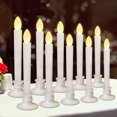 thumbnail image 6 of 10pcs Remote Controlled Flameless Taper Candles with Automatic Timer and Suction Cups, Flickering Battery LED Candles for Year-Round Home Decor, Christmas Wedding Centerpiece, 6 of 7