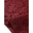 thumbnail image 6 of INSPIRE CHIC Valentine's Day Women's Floral Lace Top V-Neck Long Sleeve Lace Scalloped Trim Blouse XS Burgundy, 6 of 8