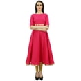 thumbnail image 1 of Bimba Kurti Anarkali pour Femmes avec Robe à Bordure Dorée Vêtements Indiens Kurta pour Dames, 1 of 2