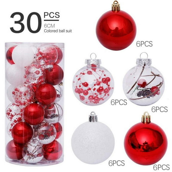 30 Pack Christmas Ball Ornaments for Tree Shatterproof Decorative Hanging Ornaments Christmas Home Decor Indoor with Loop for Christmas Party Holiday Decorations