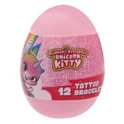 Way to Celebrate Rainbow Butterfly Unicorn Kitty Tattoo Bracelet Jumbo Egg