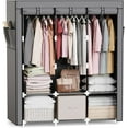 thumbnail image 1 of Biwat Wardrobe Closet with 3 Hanging Rods, Portable Closet Wardrobe Non-Woven Fabric Cover, Closet Organizers for Bedroom and Living Room, Grey, 1 of 3