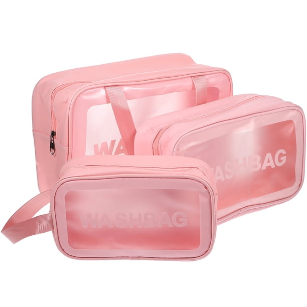 3 bolsas de viaje para artículos de tocador, bolsa de maquillaje transparente para mujer, bolsa de cosméticos portátil