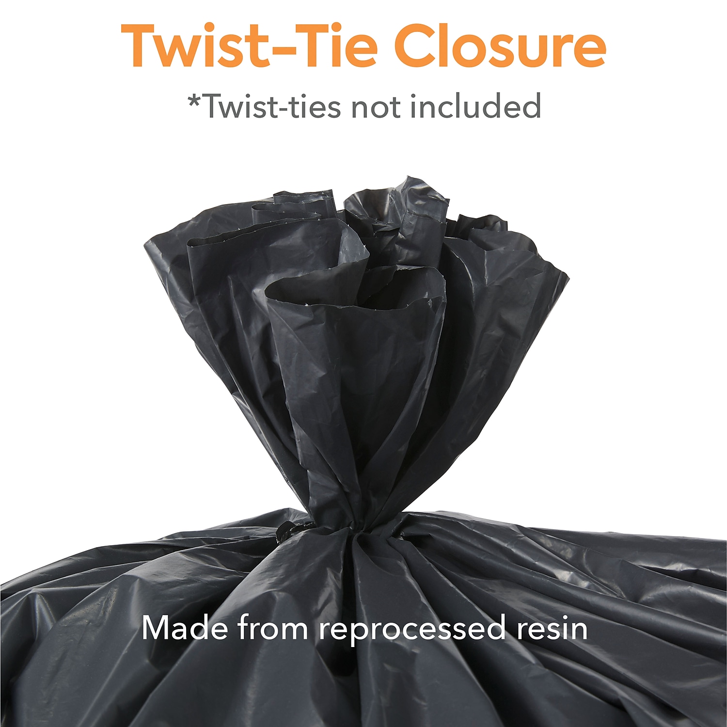 Staples Coastwide Professional 55-60 Gallon Trash Bag 38" x 58" Low Density 1.8 mil Black 100