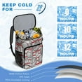 thumbnail image 6 of Travel Cooler Bag - Red and White Striped Baseballs Pattern Camping Beer Cooler Backpack with Bottle Opener- Waterproof Insulated Picnic Backpacks - Cooler Bag for Beach, 6 of 6