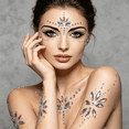 thumbnail image 3 of RAGUPEL Face Gems Stick Jewels for Women Cosplay Halloween Club Body Eye Face Gems Makeup Stickers Self Adhesive Face Crystals Rhinestones Festival Tattoo, 3 of 4
