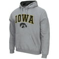 thumbnail image 2 of Men's Colosseum Heather Gray Iowa Hawkeyes Arch & Logo 3.0 Pullover Hoodie, 2 of 3