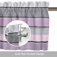 thumbnail image 6 of Purple Grey Stripes Valance Curtain Paint Peeling Effect Wood Texture Window Valances Rod Pocket Short Curtains Window Treatments for Kitchen Bedroom Bathroom Laundry 60" x 18", 6 of 9