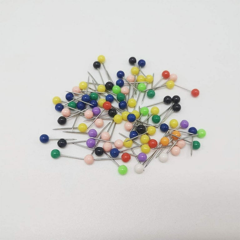 500 Pcs Round Head Pin, Plastic Head & Stainless Steel Needle 10 Colors  Plastic Push Pin, Plastic Head Push Pins For School, Office, Family,  Leisure