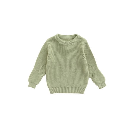 

Loalirando Toddler Baby Girls Solid Color Knitted Pullover Fall Winter Outfit for Kids