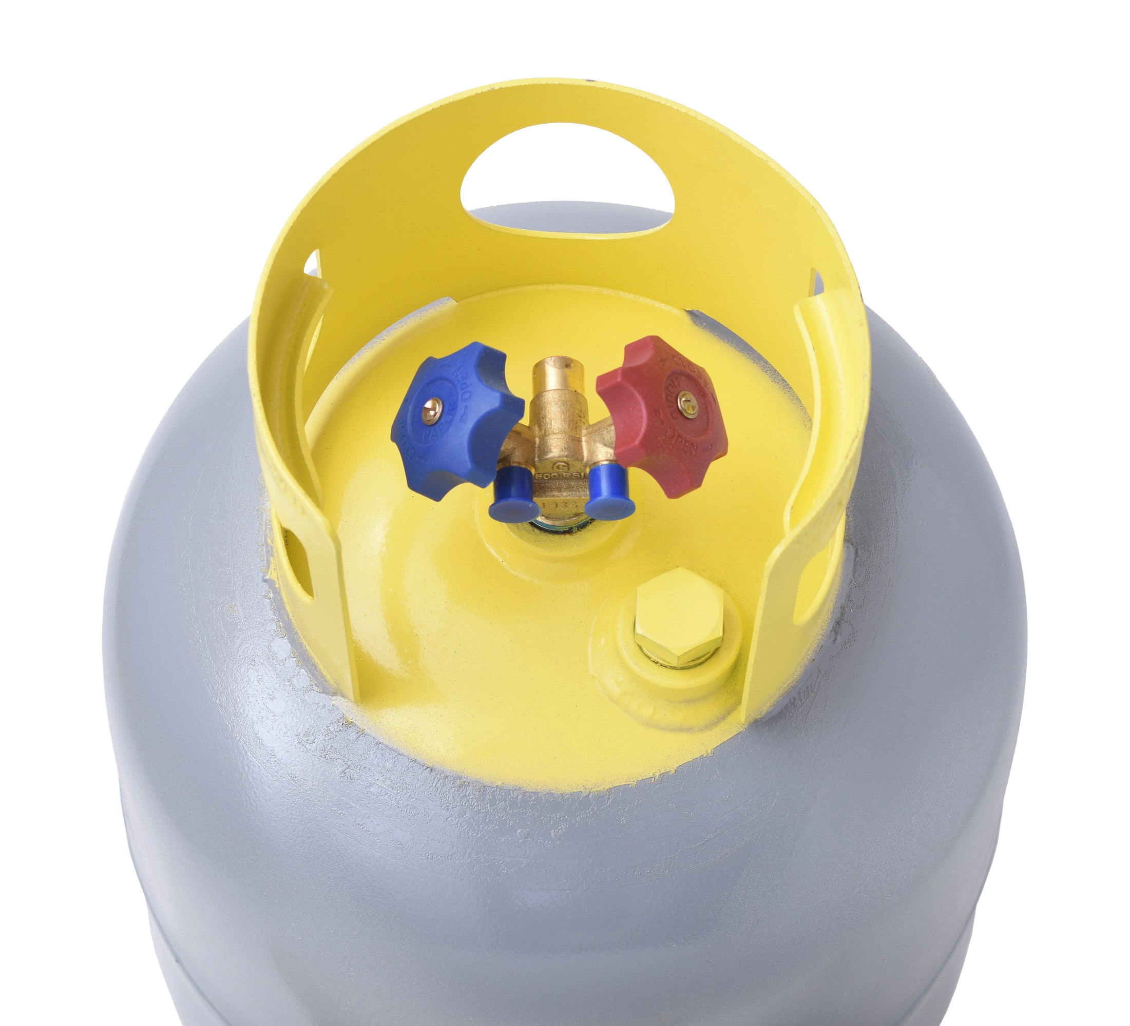Flame King Refrigerant Recovery Empty Propane Tank, DOT Approved Propane Cylinder, 50Lbs, Gray