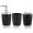 black, variant on Peahefy 4Pcs/Set Bathroom Suit Accessories Includes Cup Toothbrush Holder Soap Dish Dispenser, Bathroom Suit Set, Soap Dispenser