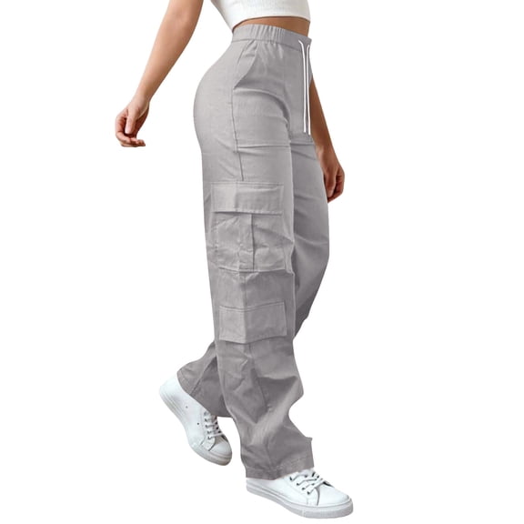 Admvng Women's Cargo Pants Casual Sports Work Full Length Trousers with Multi-Pockets