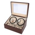 thumbnail image 4 of Enrollador de reloj para 4 relojes automáticos, caja de almacenamiento de reloj de 6 rejillas, Motor silencioso (enchufe marrón de EE. UU.), 4 of 14