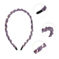thumbnail image 2 of Unique Bargains 1 Pc Fashion Grace Mesh Fine Twist Headband for Girls for Women 4.92" ID Purple, 2 of 4