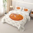 thumbnail image 3 of Erosebridal Basketball Bow Tie Print Quilt Full for Boys Girls,Teens Sport Gamer Full Bedspread Sets, 3 of 7