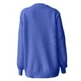 thumbnail image 3 of DuoJiaJ Sweaters for Women Crewneck Pullover Cable Knit Long Sleeve Oversized Sweater for Women Winter Outwear Loose Tops Blue M, 3 of 4