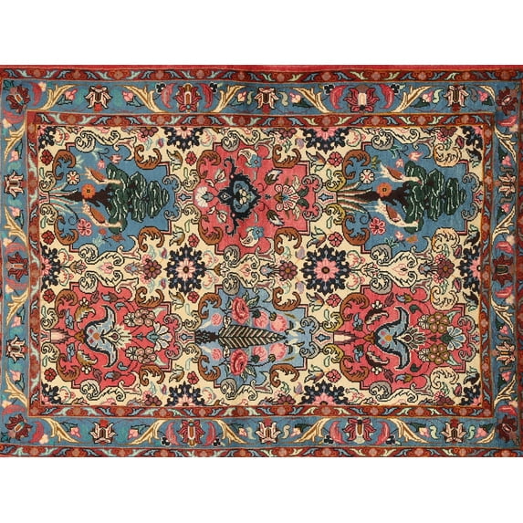 Ahgly Company Machine Washable Indoor Rectangle Traditional Saffron Red Area Rugs, 7' x 9'