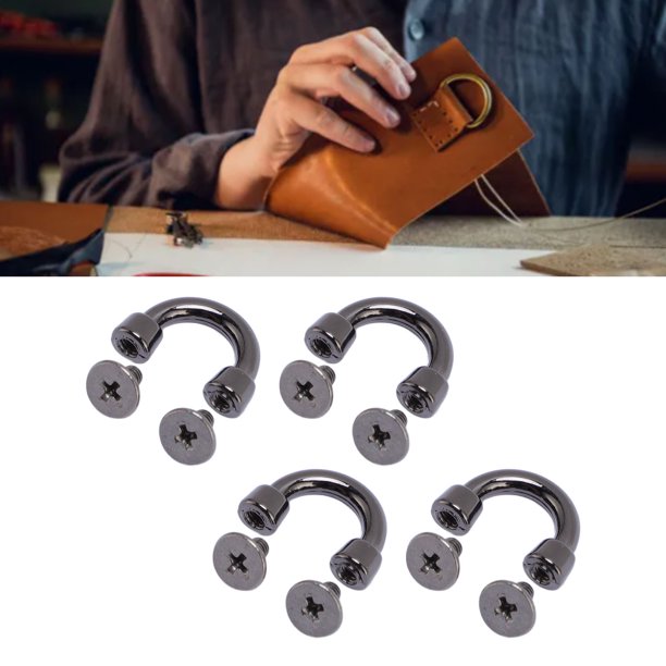 Hebilla De Conector De Anillo En D, 14 Juegos De Conector De Bolsa De Anillo En D, aleación Plateada, Negra, 11x9x3 Mm Para Bolso