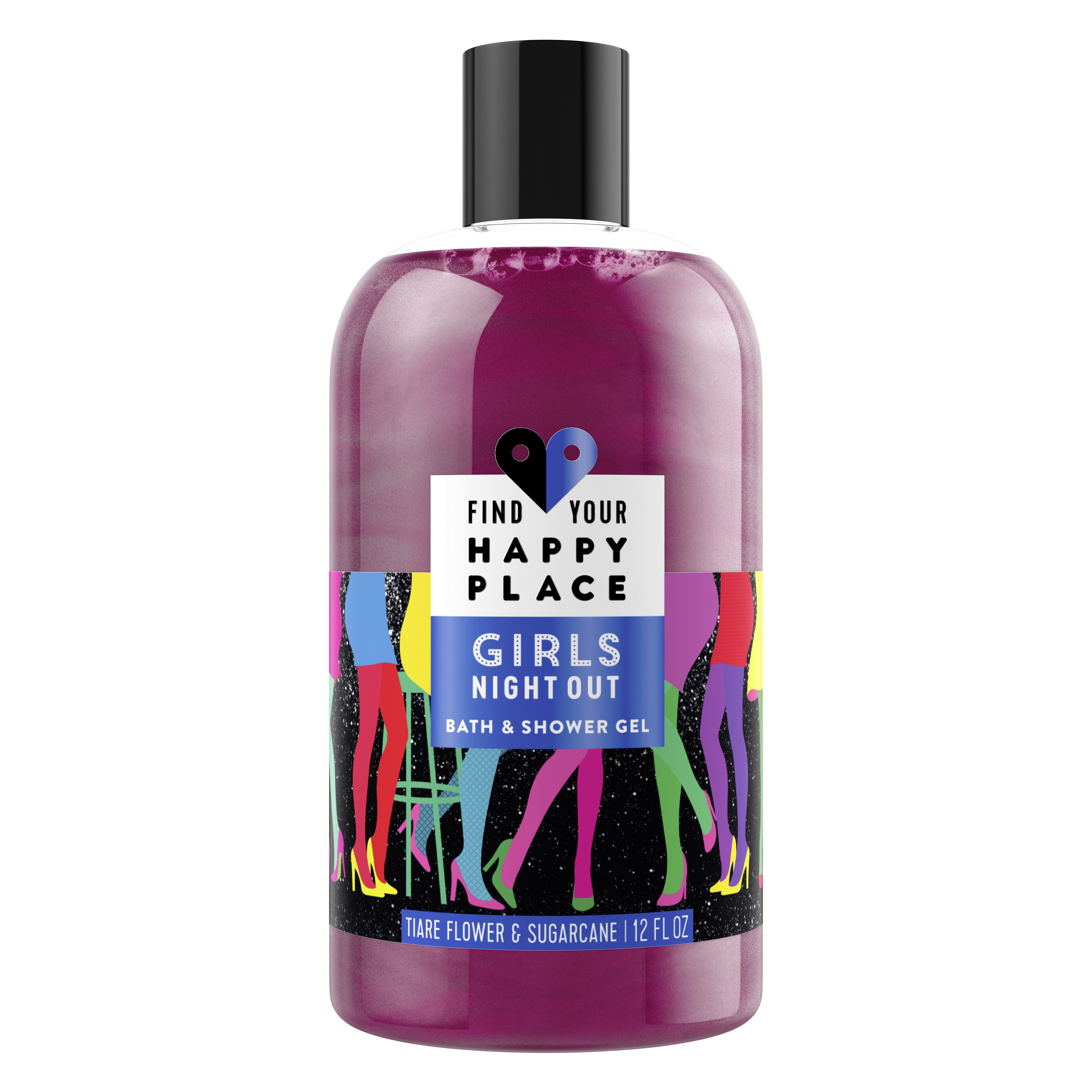 Find Your Happy Place Indulgent Bubble Bath And Shower Gel Girls' Night Out Tiare Flower and Sugarcane 12 fl oz