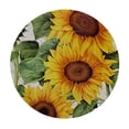thumbnail image 4 of HAOXIT Yellow Sunflower on Vintage Retro Newspaper Tablecloth Waterproof For Round Tablecloths Washable Polyester Table Cloths, Table Cloth For Buffet Party 46-50, 4 of 8