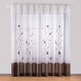thumbnail image 1 of 1 pieza de cortinas con ojales con bordado floral para dormitorio, cocina, sala de estar, 140 cm x 175 cm, marrón soleado, 1 of 5