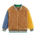 thumbnail image 1 of Gibobby Chamarra de invierno para bebé niñoNiños pequeños Niñas Casual Zip Up Deportes Empalme Fleece Chaqueta Abrigo Manga larga Espesar Prendas de abri(Caqui, 2-3 Años), 1 of 5