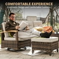 thumbnail image 5 of MEISSALIVVE 10 Pieces Patio Furniture Sets,Wicker Patio Conversation Sets with 4 Wood Armrests Swivel Glide Chairs, 2 Ottoman, 3-seat Sofa and Coffee Table (Beige), 5 of 10