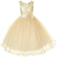 thumbnail image 2 of Flower Girls Dress Sequin Glitter Beaded Dress Wedding Prom Bridesmaid Gold, 2 of 4