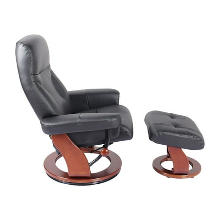 Milano Swivel Recliner Chair Ottoman In Black Milano Swivel Recliner Chair Ottoman In Black