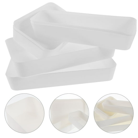 Baluue 6Pcs White Desk Drawer Organizer Trays for Cosmetics Electronics and Small Items