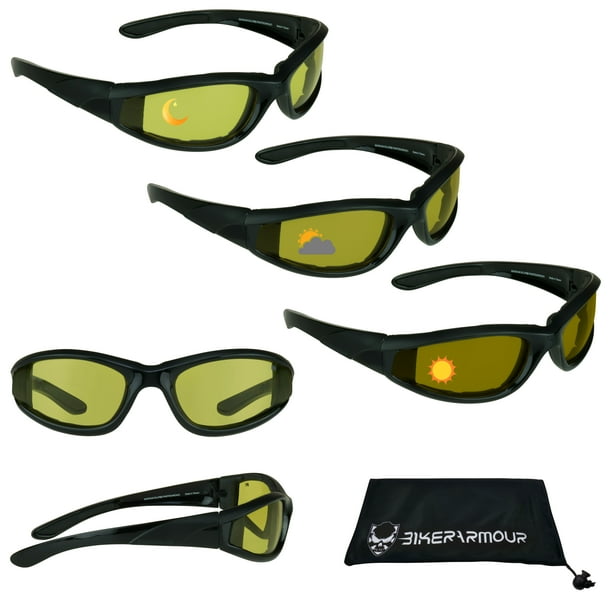 Bikershades Bikershades Motorcycle Transition Glasses Foam Padded for