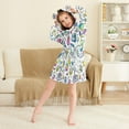 thumbnail image 3 of FORMRS Niños Bathrobe Unisex Hooded Robe Soft Plush Pajamas Sleepwear, Size 4-6T, Blue Doodle Pattern, 3 of 7