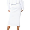 thumbnail image 2 of Hpapadks Skirts for Women Trendy Solid High Waist Slim Straight Mid Length Bodycon Skirt White S, 2 of 8
