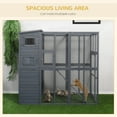 thumbnail image 5 of Pawhut Cat House with Large Run for Play, Outdoor , Gray, 5 of 9