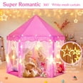 thumbnail image 4 of SISTICKER Princess Kids Tent for Girls Toddlers Large Playhouse with Star Lights Indoor Outdoor Polyester Toys, 4 of 8