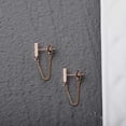thumbnail image 2 of S.Leaf Chain Earrings Sterling Silver Stud Earrings Bar with Chain Dangle Earrings Gold Earrings for Women（Rose Gold）, 2 of 5
