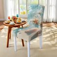 thumbnail image 3 of Xoenoiee Beach Starfish Seashell Conch Pattern Tablecloth Chair Cover Set, Washable Table Cloth with Parsons Chair Slipcovers Protective Set of 4 for Home Restaurant Banquet (5 PCS), 3 of 6
