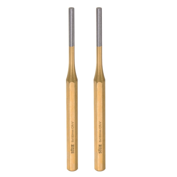 Uxcell 2pcs Line Pin Punch 7/32"x6"(5x150mm) CR-V Cylindrical Alignment Punch
