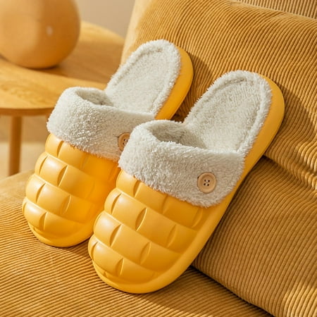 

WUDATI Winter Couples Women Warm Home Baotou Soft Bottom Comfortable Solid Color Flat Cotton Mop Non Slip Lightweight Slip-On Cushioned Stylish Walking Casual Wedding Suitable for Outdoor