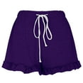 thumbnail image 4 of Seductiva Purple Clothing Women's Casual Shorts Womens Lightweight Shorts Casual Baggy Trendy Short Pants Elastic Waist Drawstring Comfy Shorts, 4 of 6