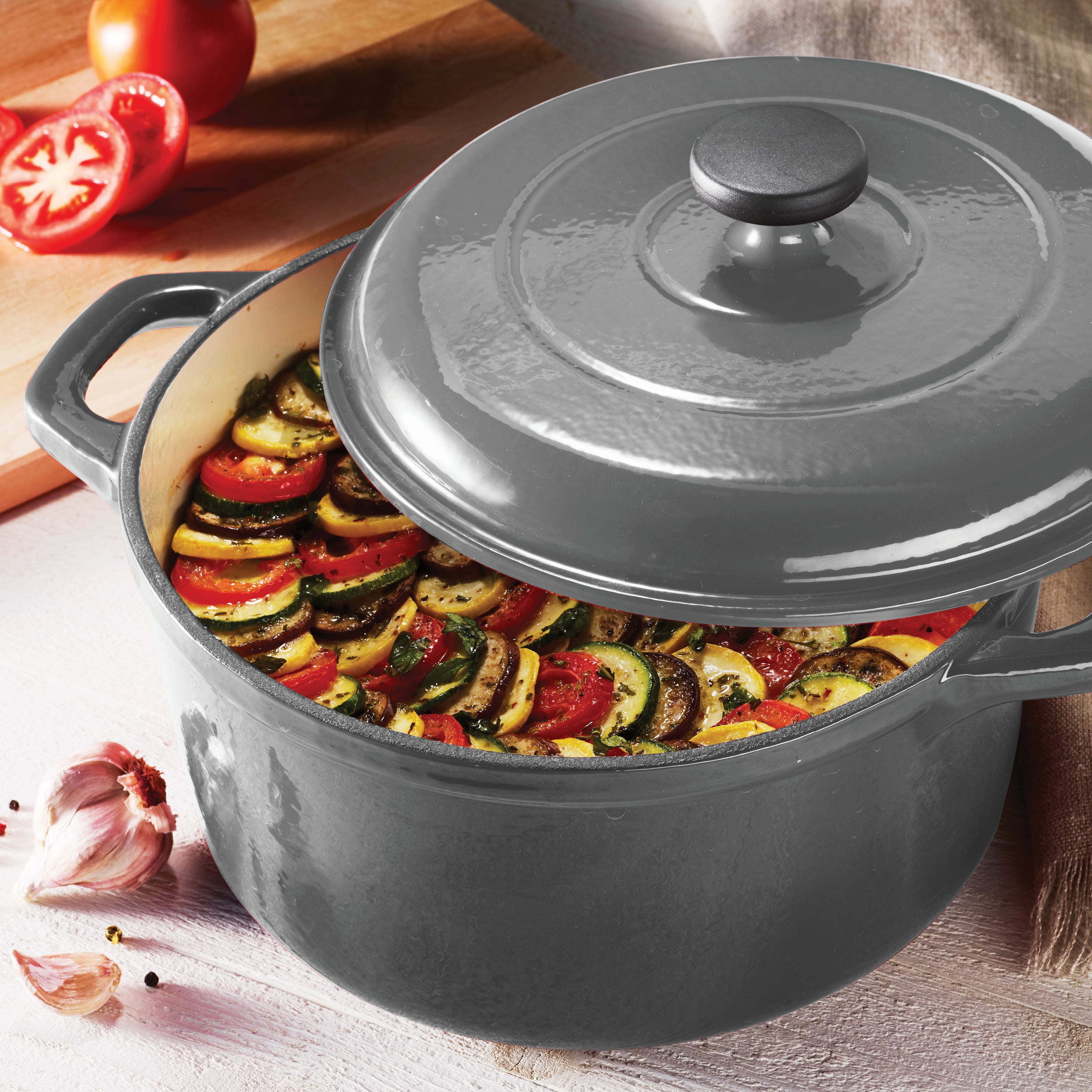 Tramontina 6.5 Qt Enameled Round Cast Iron Dutch Oven, Gray - 1