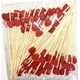 thumbnail image 1 of Palillos de cóctel (100 unidades), palillos de madera, artículos para fiestas, bocadillos, frutas, sándwiches, corazones rojos, 1 of 4