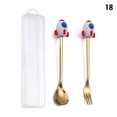 thumbnail image 5 of 2Pcs Cartoon Christmas Doll Spoons Fork With Storage Box Coffee Dessert Tool, 5 of 5