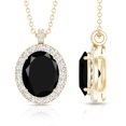 thumbnail image 3 of Rosec Jewels Lab Grown Black Diamond Pendant with Diamond Halo for Women - AAAA Grade, 18K Yellow Gold, 3 of 6