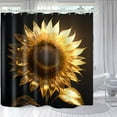 thumbnail image 2 of Bathroom Equipped with 3D Golden Sunflower Decorative Shower Curtain, Fabric Shower Curtains with 12 Shower Curtain Hooks, Bathtub Curtains, 72x72 Inch Waterproof Shower Curtain, 2 of 6