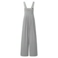thumbnail image 4 of Seductiva Gray Women's Wide Leg Pants Women's Loose Fit Jumpsuit Overalls Lightweight Summer Romper with Adjustable Straps & Pockets, Casual Sleeveless Denim-Like Overalls for Beach, 4 of 7