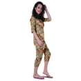 thumbnail image 3 of Moomaya Printed Cotton 3/4 Sleeve Shirt With Capri 2 Piece Nightwear Set Sleepwear For Womens, 3 of 7