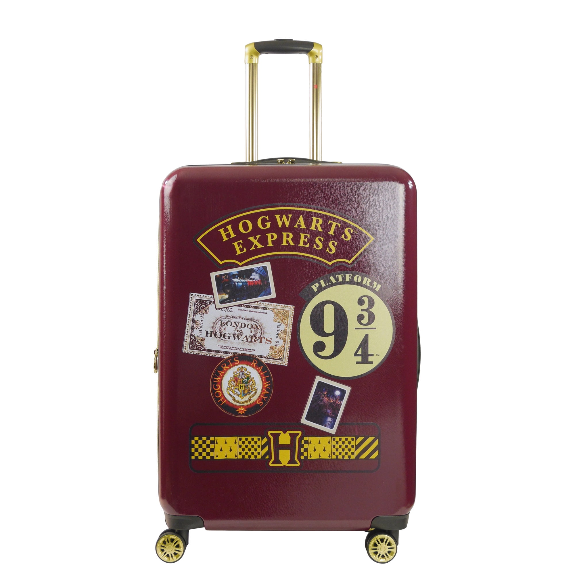 Harry Potter 29 Inch Rolling Luggage, Hogwarts Express Hardshell Suitcase with Spinner Wheels, Burgundy