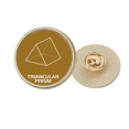 thumbnail image 1 of Mathematical Geometric Space Triprism Round Metal Golden Pin Brooch Clip, 1 of 3